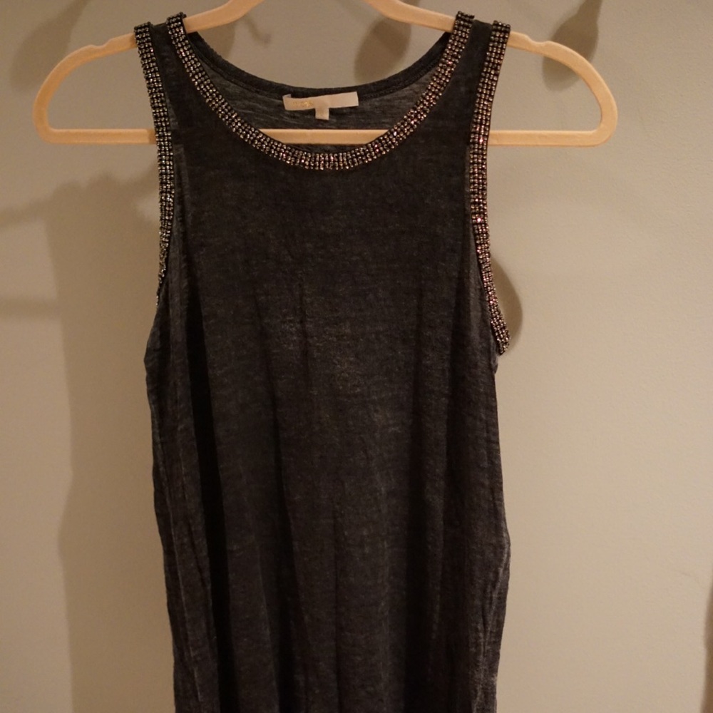 Sequin grey tank top
